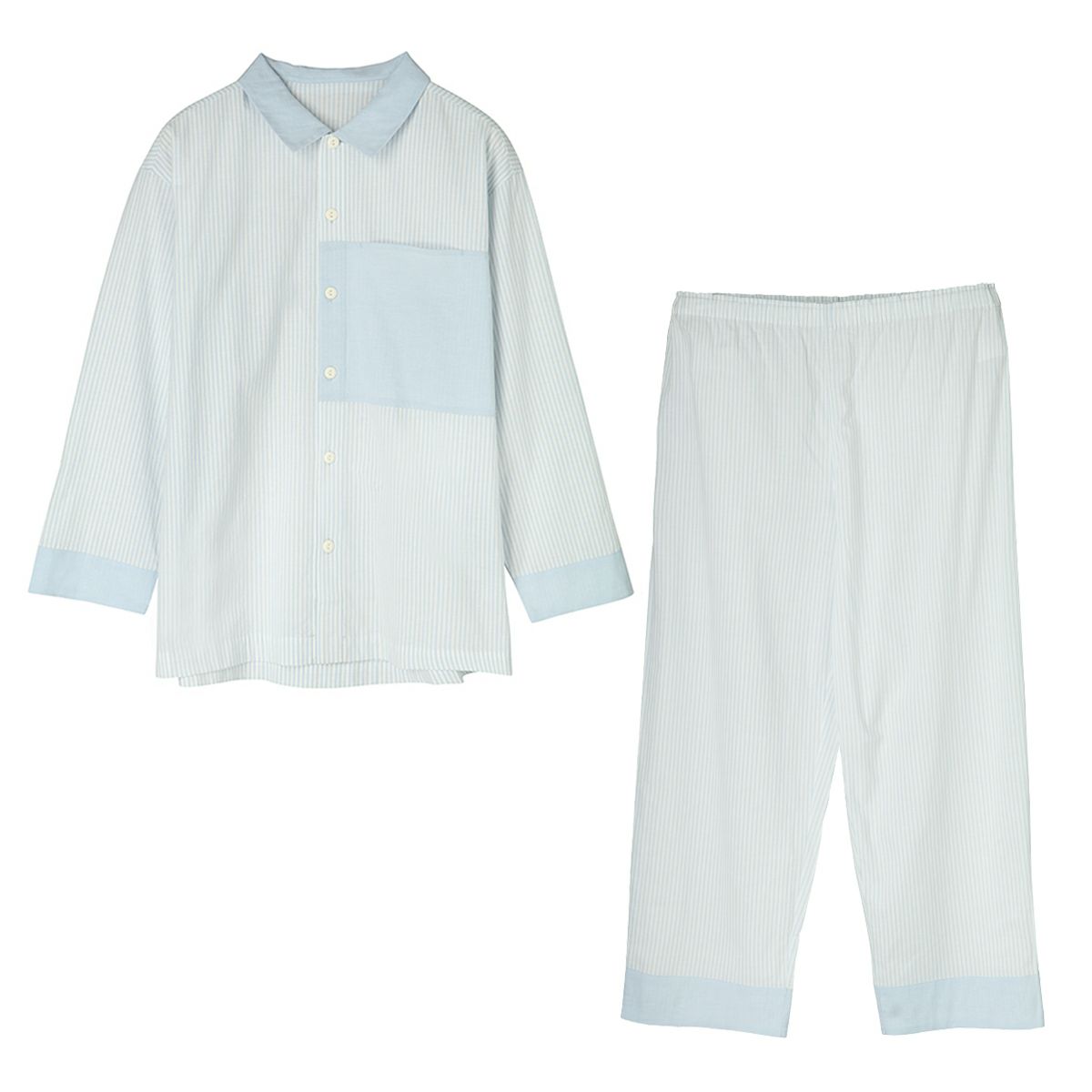 うさこ 新品 KID BLUE 起毛トリプルガーゼ 長袖パジャマ 起毛トリプル