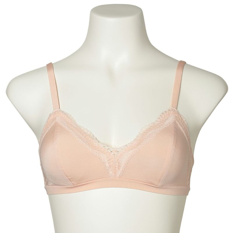 24ベンベルグベア天[フックアイソフトブラジャー(ノンワイヤー