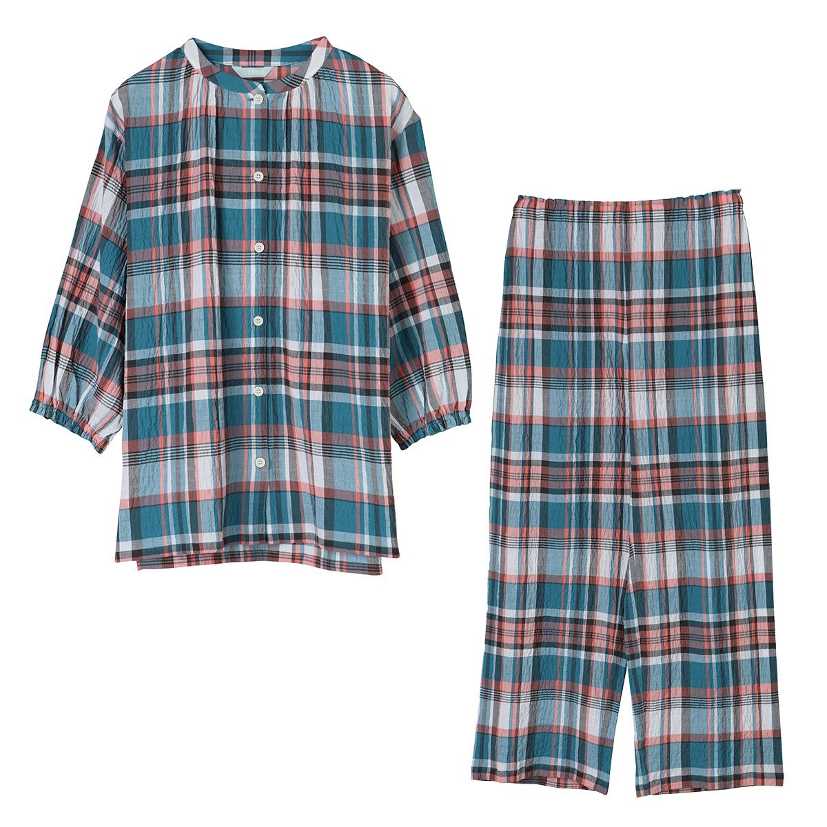 24シャーリングチェック[7分袖パジャマ] | KID BLUE OFFICIAL ONLINE STORE