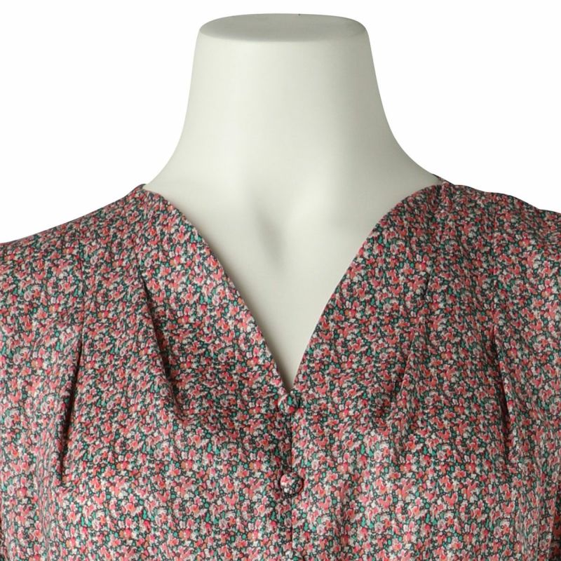 TIBI シルク紺青プリントワンピース キーホール スリーブレス TIBI シルク紺青プリントワンピース キーホール スリーブレス