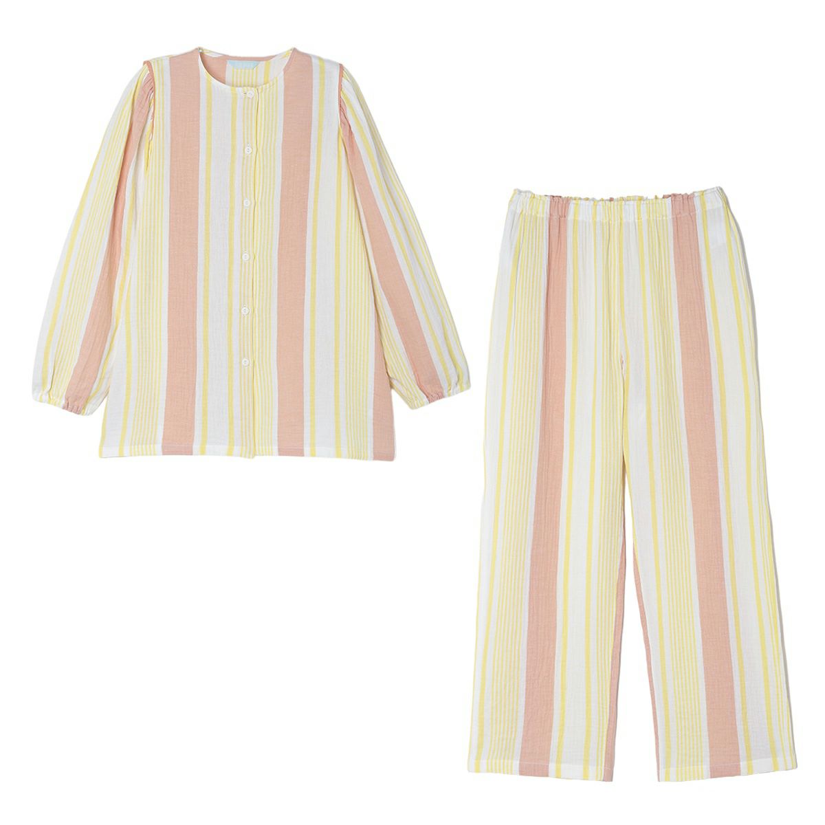 KID BLUE イエロー ストライプ パジャマ 新品未使用タグ付き 23ストライプエンブ[7分袖パジャマ] | KID BLUE OFFICIAL ONLINE STORE