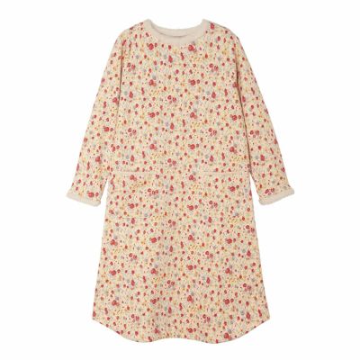 裏シャギーガーニッシュフラワー[長袖ワンピース]