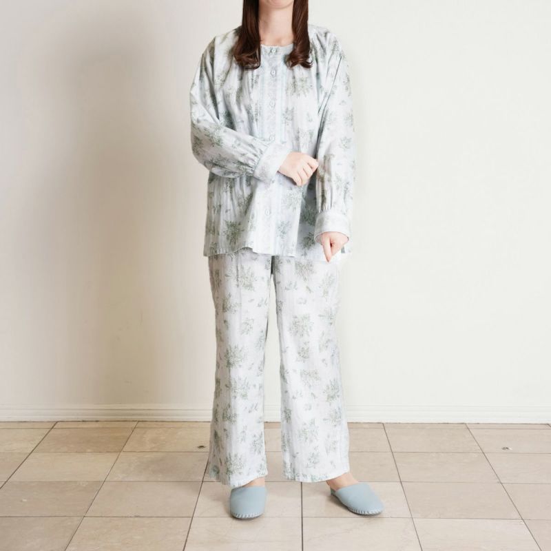 【ラッピング無料】 | Wガーゼミモザ[長袖パジャマ] KID STORE ONLINE OFFICIAL BLUE ルームウェア・パジャマ
