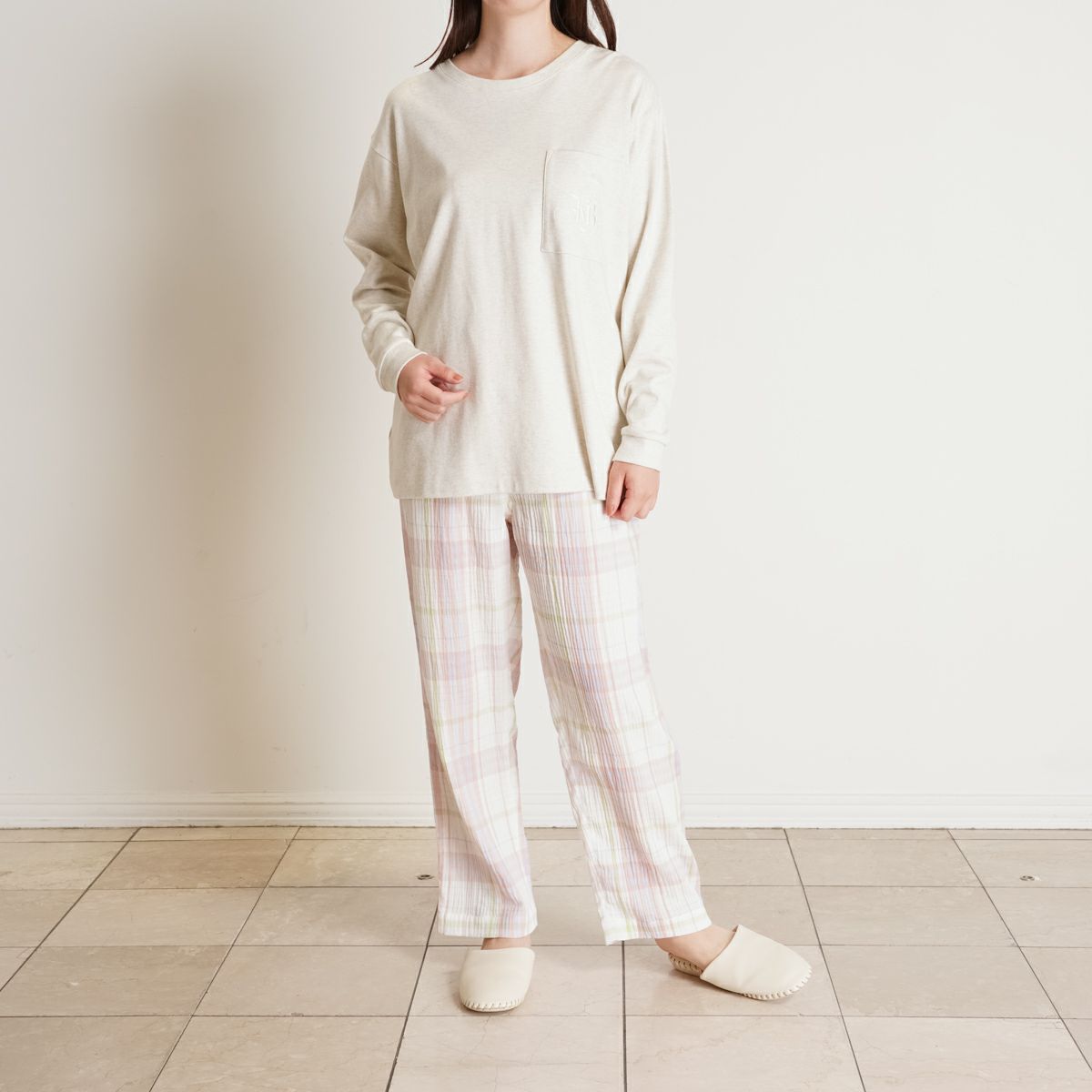 Wガーゼラインチェック[長袖パジャマ] | KID BLUE OFFICIAL ONLINE STORE