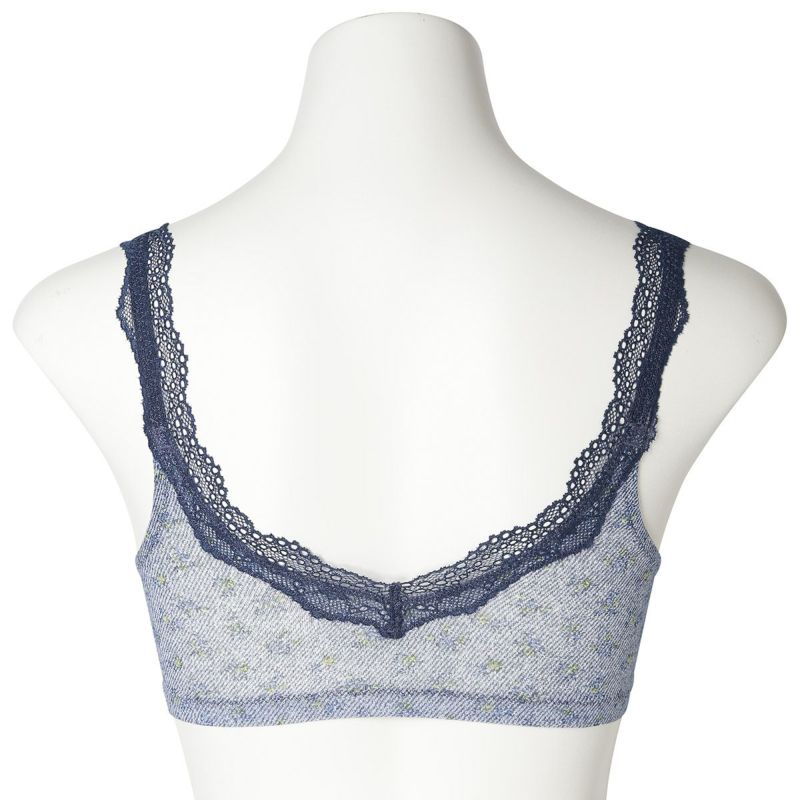 ■ KID BLUE キッドブルー ブラジャー　ショーツセットデニムフラワー　M 25デニムフラワーPT[ソフトブラジャー(ノンワイヤー)] | KID