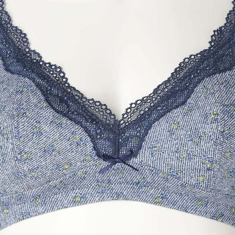 ■ KID BLUE キッドブルー ブラジャー　ショーツセットデニムフラワー　M □ KID BLUE キッドブルー ブラジャー ショーツセットデニム