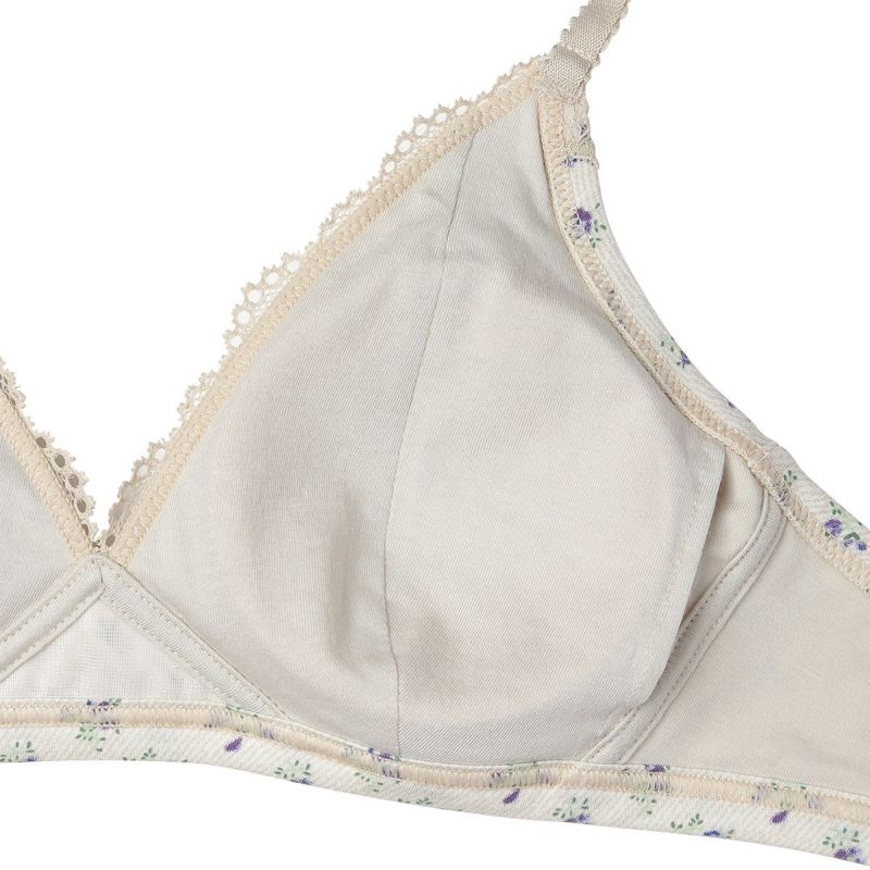 25デニムフラワーPT[フックアイソフトブラジャー(ノンワイヤー