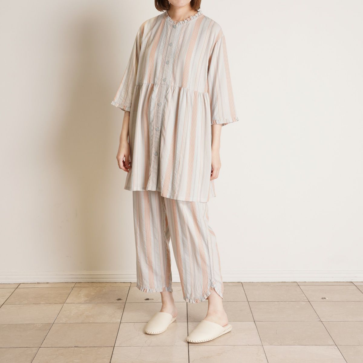 25CRサッカーストライプ[7分袖パジャマ] | KID BLUE OFFICIAL ONLINE STORE