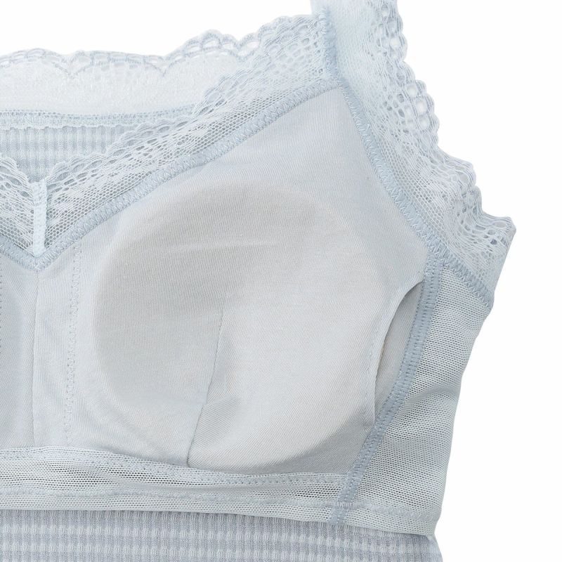 OHOTORO Pleated Cami Top キャミソール　ライトブルー pleated cami top | OHOTORO