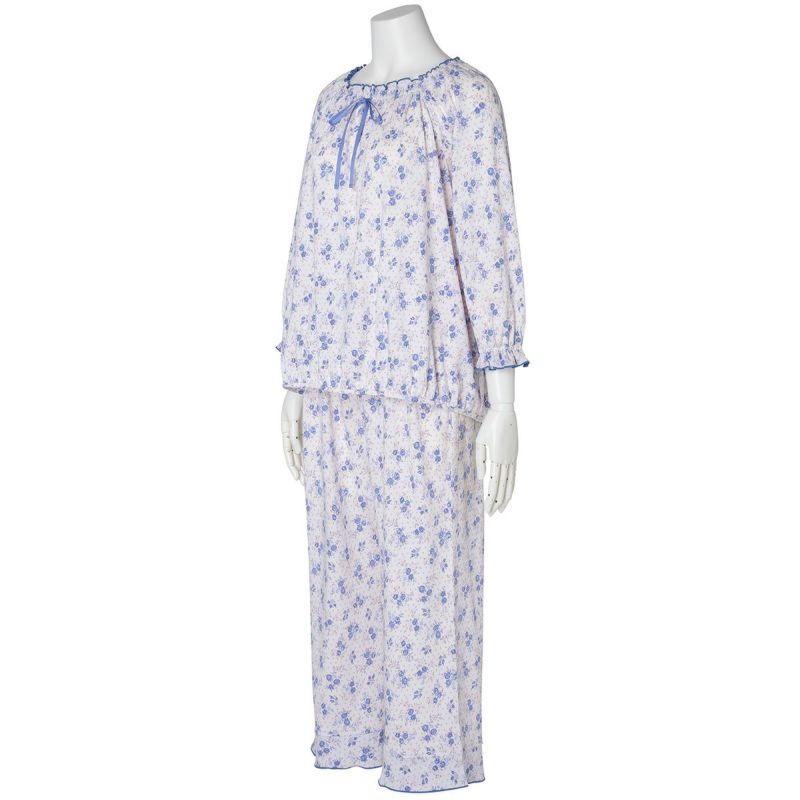【新品】KID BLUE レディースワンピース小花柄パジャマ 25ストライプブーケPt[8分袖パジャマ] | KID BLUE OFFICIAL