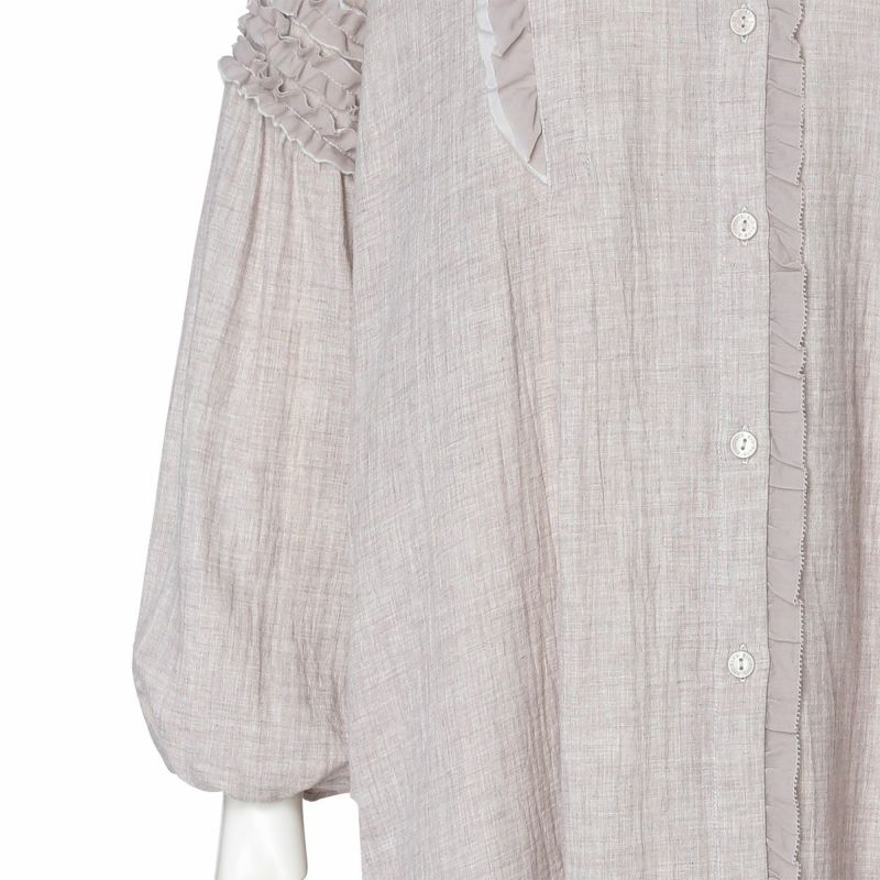 【超美品】Courregessport futur チェニック丈白長袖スウェット 51822552-