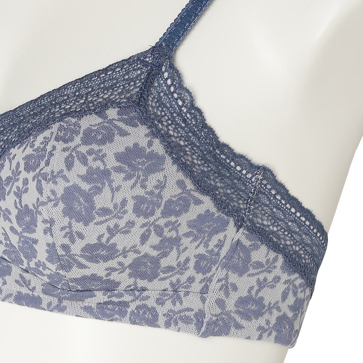 25フラワーJQ[フックアイソフトブラジャー(ノンワイヤー)] | KID BLUE