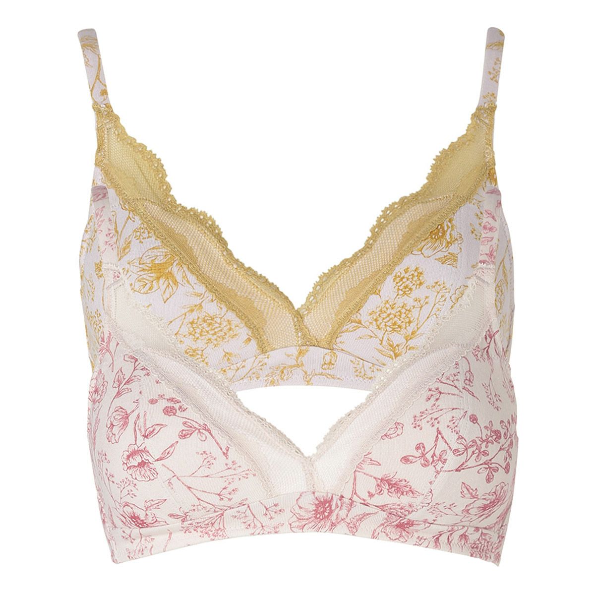 26ブリティッシュブーケ[フックアイソフトブラジャー(ノンワイヤー